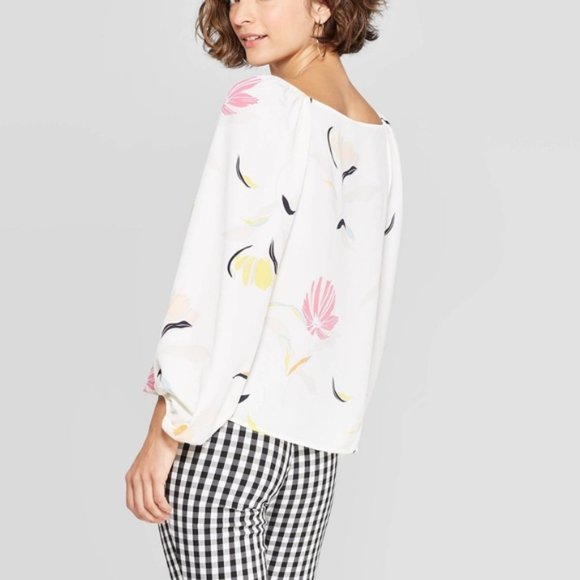 A NEW DAY Long Sleeve Floral Print Blouse Size XL - Picture 4 of 15